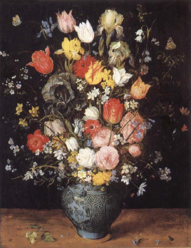 Jan Brueghel The Elder Flower in a blue vase Sweden oil painting art